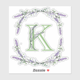 Adesivo Monograma K Lavanda Eucalipto