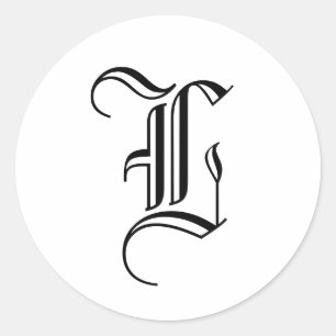 Adesivo Monograma L estilo inglês velho do selo do convit