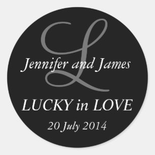 Adesivo Monograma L Stickers para Casamentos Pretos