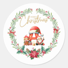 Adesivo Monograma - letra A, Fera de Natal com Papai Noel