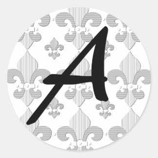 Adesivo Monograma - Letra A Fleur de Lys Design Sticker