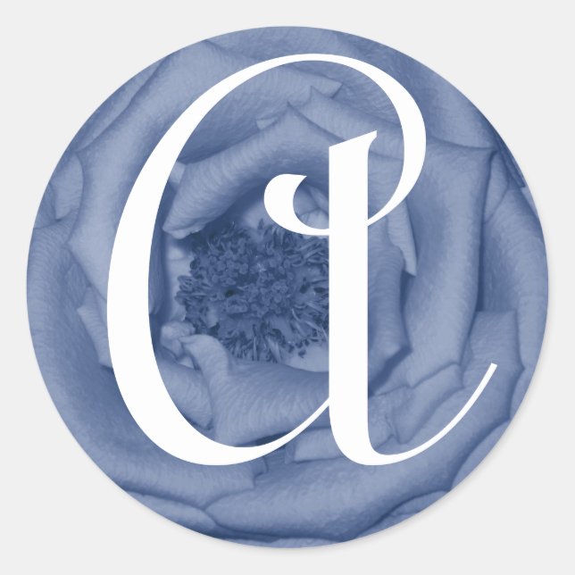 Adesivo Monograma - Letra A Rosa azul (Frente)