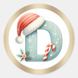 Adesivo Monograma - letra D, Vinheta de Natal