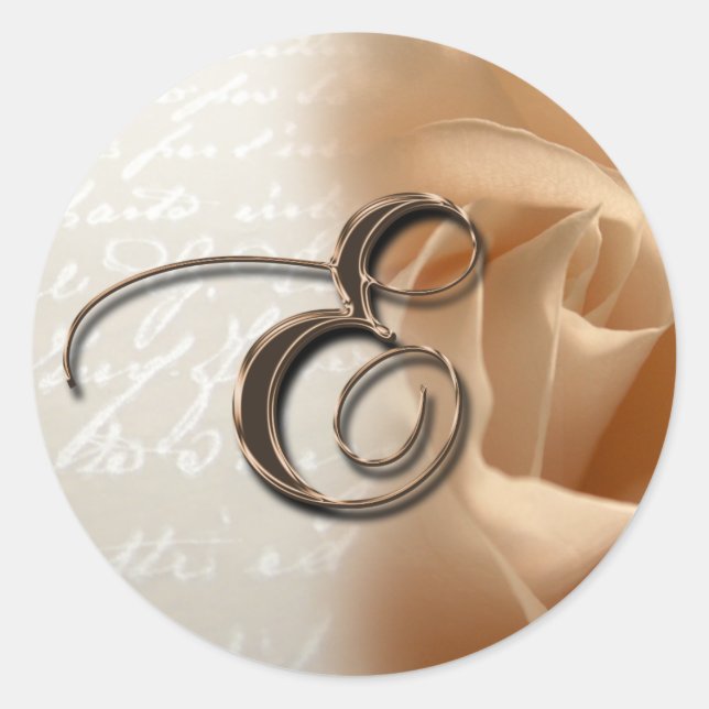 Adesivo Monograma - Letra E Rosa Foto: Envelope Seal (Frente)