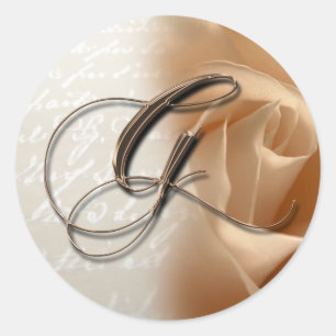 Adesivo Monograma - Letra G Selo de Envelope Casado