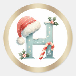 Adesivo Monograma - letra H, Vinheta de Natal