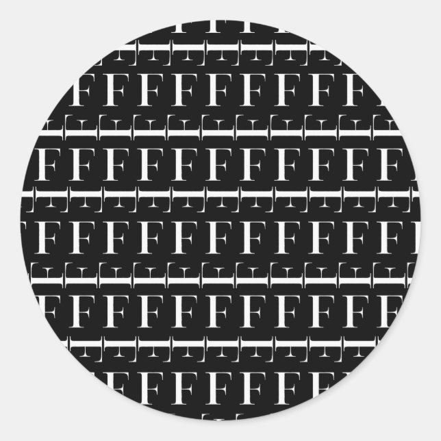 Adesivo Monograma - Letra inicial F (Frente)