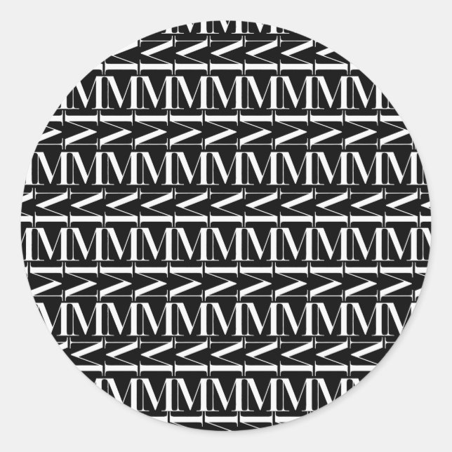 Adesivo Monograma - Letra Inicial M (Frente)