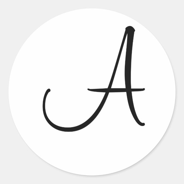 Adesivo Monograma - Letra Inicial Preta Personalizada (Frente)