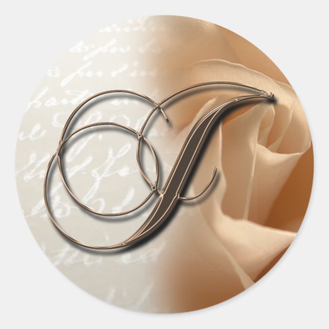 Adesivo Monograma - Letra J Vinheta de Envelope Casado (Frente)