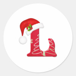 Adesivo Monograma, letra L, Vinheta de Natal
