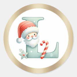 Adesivo Monograma, letra L, Vinheta de Natal