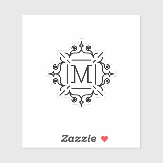 Adesivo monograma-letra-m-padrão (Folha)