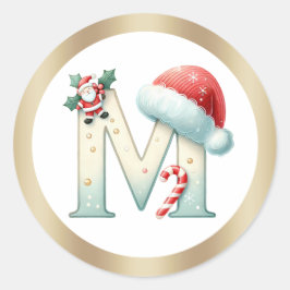 Adesivo Monograma - Letra M, Vinheta de Natal