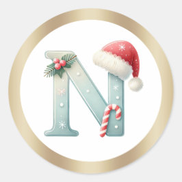 Adesivo Monograma - letra N, Vinheta de Natal