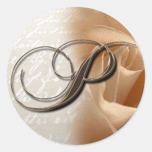 Adesivo Monograma - Letra P Vinheta de Envelope Casado