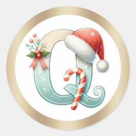 Adesivo Monograma - Letra Q, Vinheta de Natal