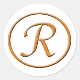 Adesivo Monograma - Letra R Madeira