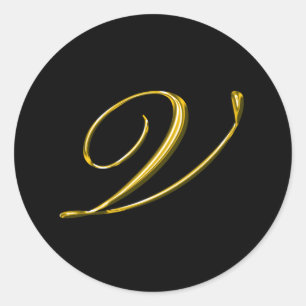 Adesivo Monograma - Letra V Selo de Envelope Casado