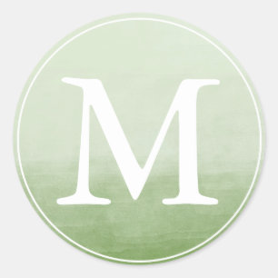 Adesivo Monograma - Letra Verde Forma Água