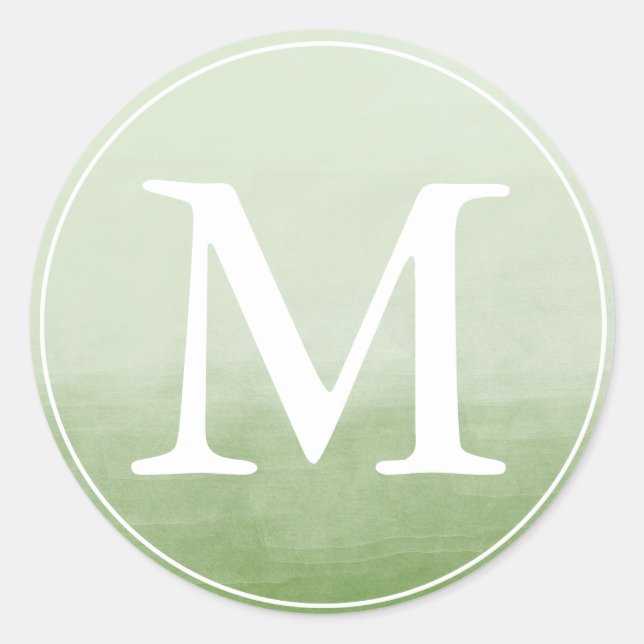 Adesivo Monograma - Letra Verde Forma Água (Frente)