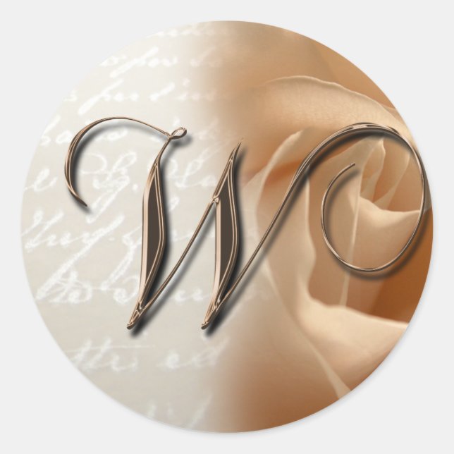 Adesivo Monograma - Letra W Sticker de Envelope Casado (Frente)