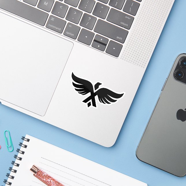 Adesivo Monograma Letra X Asa (Notebook com iPhone)