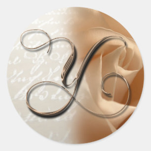 Adesivo Monograma - Letra Y Casamento de Envelope