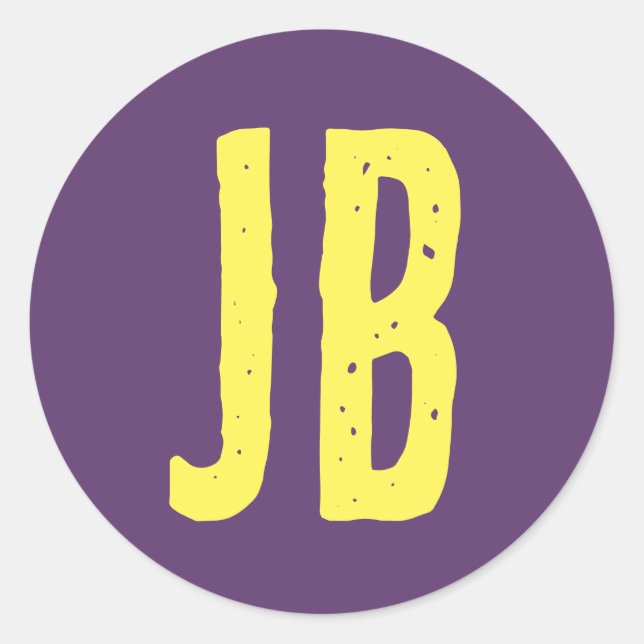 Adesivo Monograma Letras Iniciais Indigo Amarelo Minimalis (Frente)