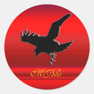 Adesivo Monograma, logótipo Black Raven no efeito cromo ve