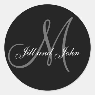 Adesivo Monograma M Selo de Noite de Casamento