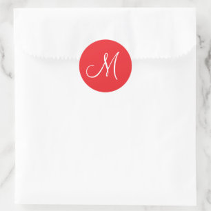 Adesivo MONOGRAMA M, Vermelho e Branco,