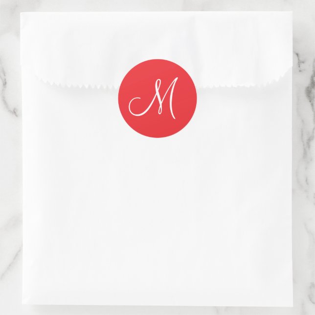 Adesivo MONOGRAMA M, Vermelho e Branco, (Bolsa)