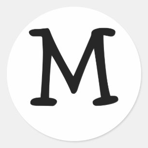 Adesivo Monograma M Vinheta de Casamento