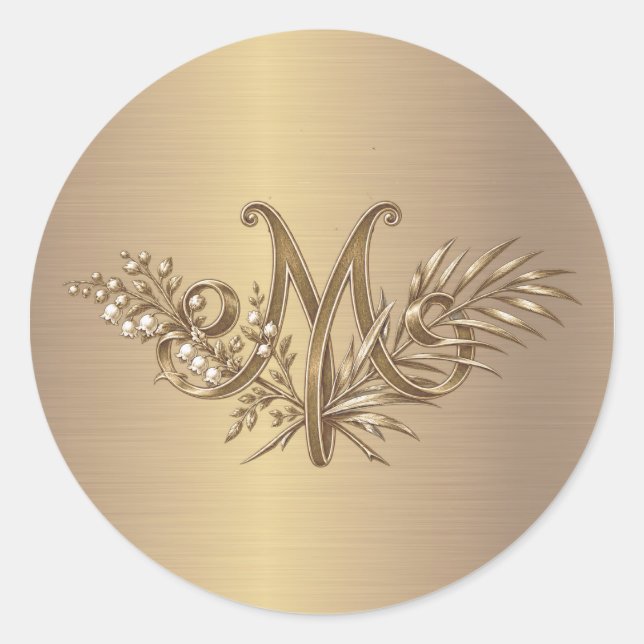 Adesivo Monograma Mariano Católico do Século XIX (Frente)