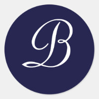 Monograma marinho Azul e Branco Selo inicial "B"