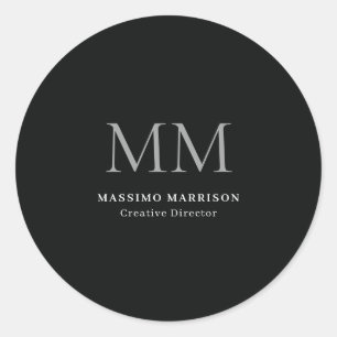 Adesivo Monograma Minimalista Profissional Preto