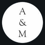 Adesivo Monograma Mínimo Bold Monograma Boho Negra Casada<br><div class="desc">Monograma Mínimo Negrito Típica Típica Tópica Tópica Tópica Clássica de Casamento em Preto e Branco</div>