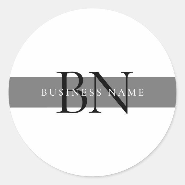 Adesivo Monograma Mínimo de Cinza Negra (Frente)