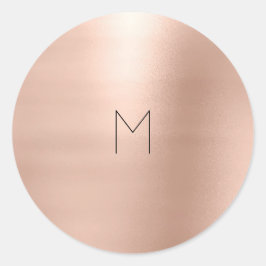 Adesivo Monograma Mínimo Metálico Dourado Rosa Rosa Rosa R