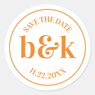Adesivo Monograma Mínimo Moderno Data de Salvamento Casame