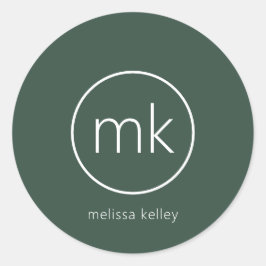 Adesivo Monograma Mínimo Profissional Verde Floresta Inici