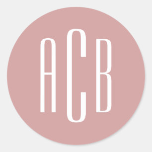 Adesivo Monograma Minúsculo de Três Letras em Rosa Poento