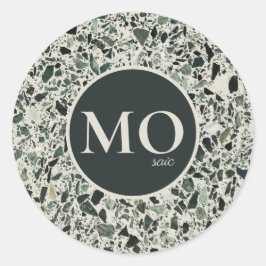 Adesivo Monograma Modern Green Terrazzo