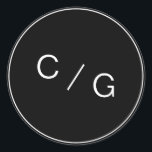 Adesivo Monograma moderno de casal minimalista editável a<br><div class="desc">O moderno e Dourado design, minimalista, falso círculo de cor de folha de ouro adiciona um pequeno brilho moderno, chic e simples, perfeito para casamento moderno ou casamento de praia no verão. Personalize seu próprio adesivo monograma e adicione um toque pessoal ao seu casamento! Veja todas as peças correspondentes na...</div>