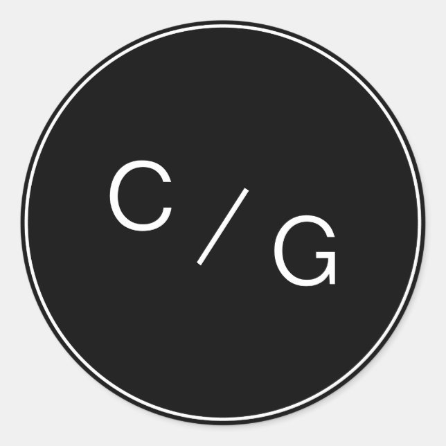 Adesivo Monograma moderno de casal minimalista editável a  (Frente)