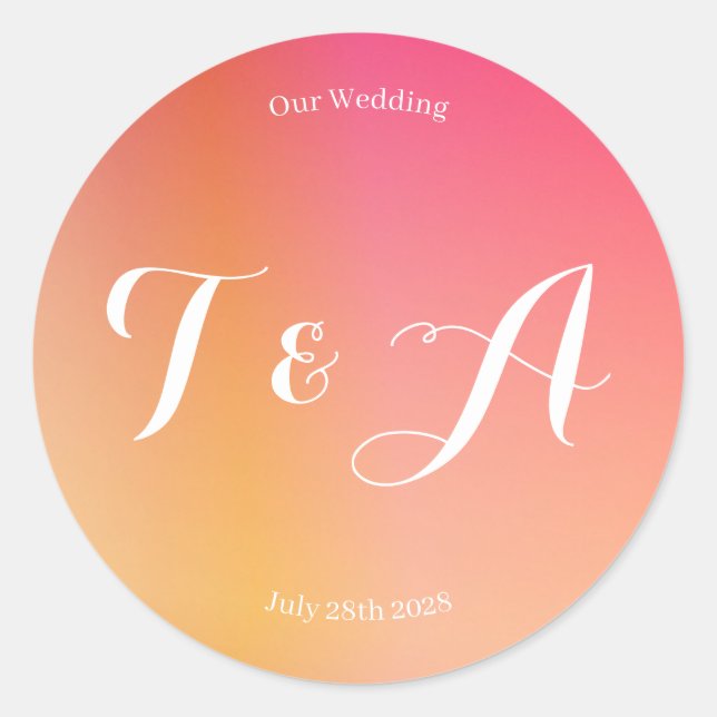 Adesivo Monograma Moderno de Casamento (Frente)