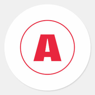 Adesivo Monograma Moderno e Elegante Letra Inicial Vermelh