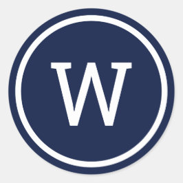 Adesivo Monograma Moderno Elegante Azul Naval