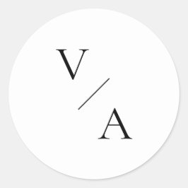 Adesivo Monograma Moderno Elegante Casamento Preto e Branc